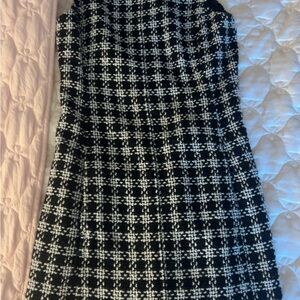 Moda International Black and White Checkered Pencil Dress